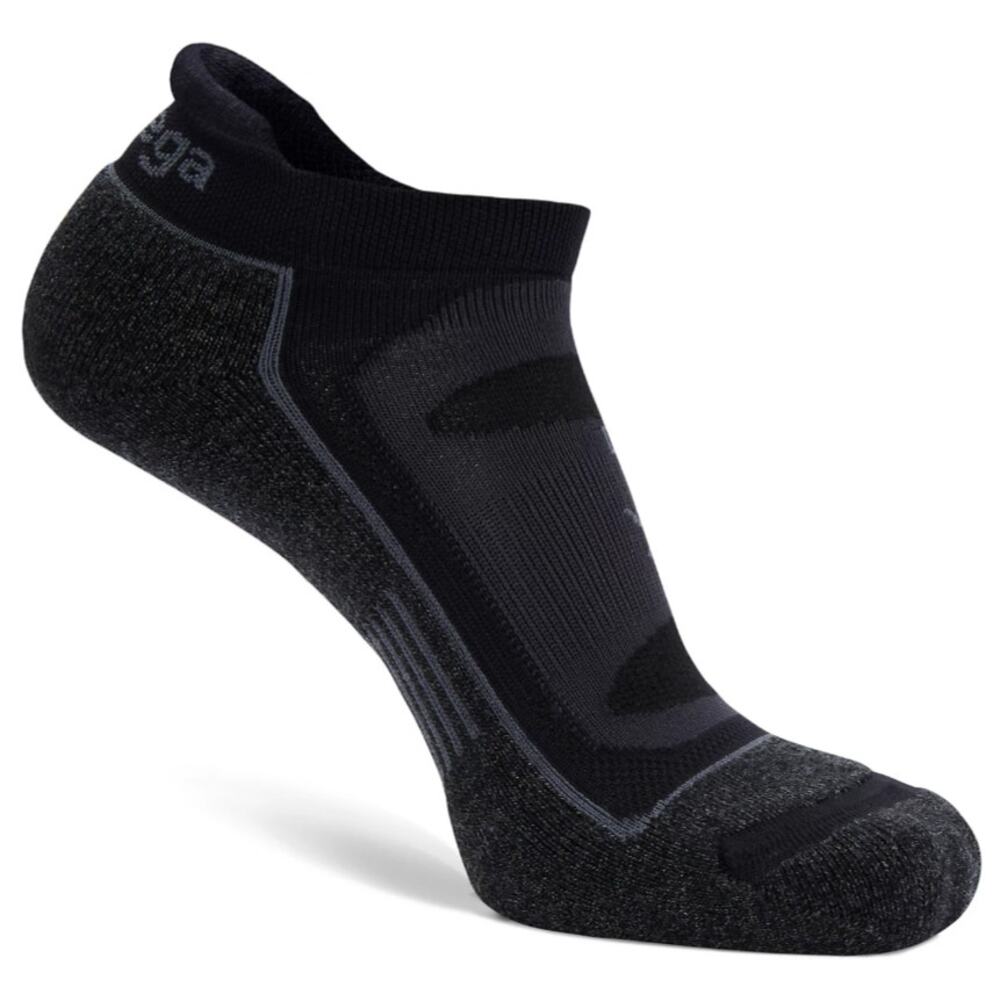 Balega Women's Medium Black Gray Blister Resist No Show Running Socks B9-1